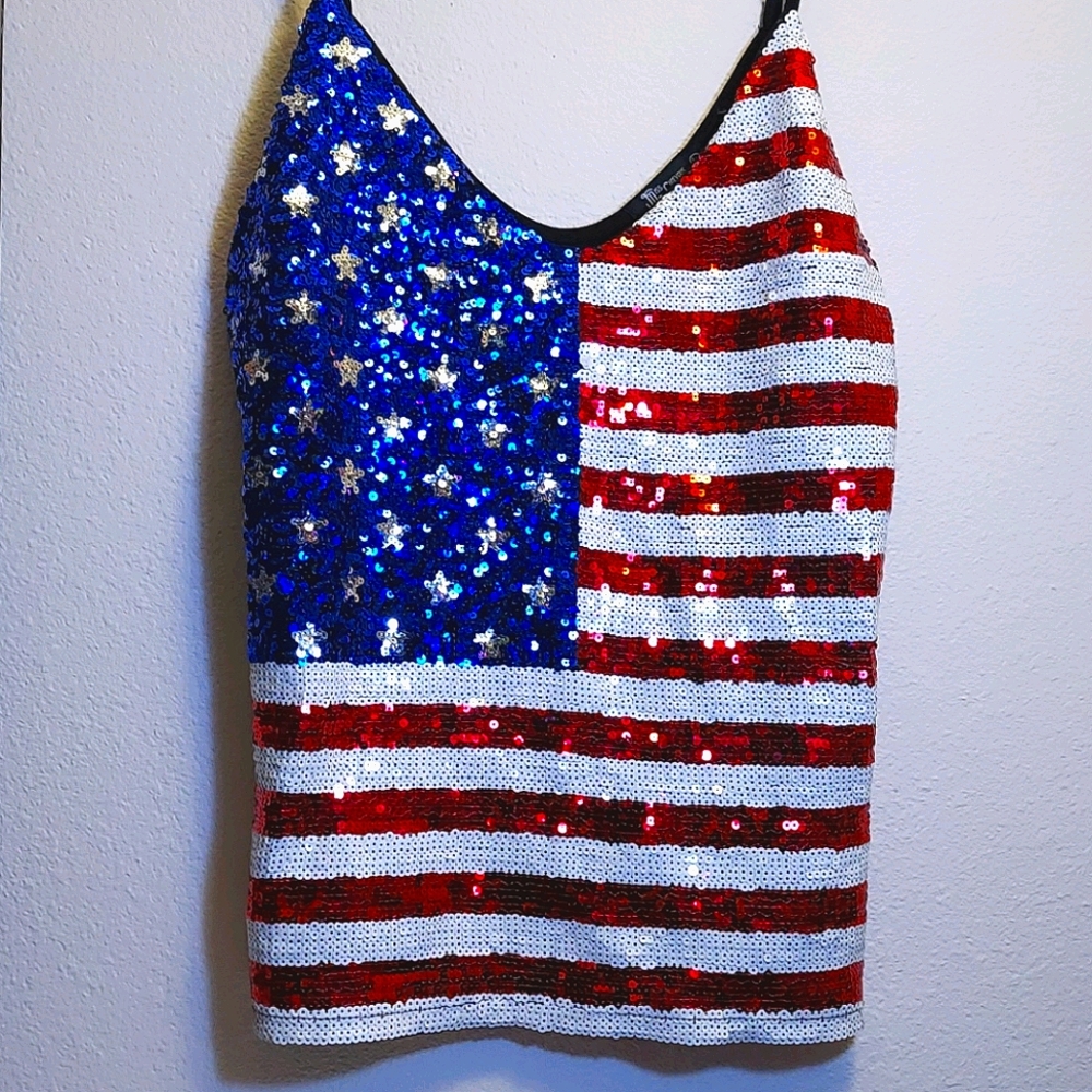 American Flag | Sequin Tank Top | SPARKLY 💫|